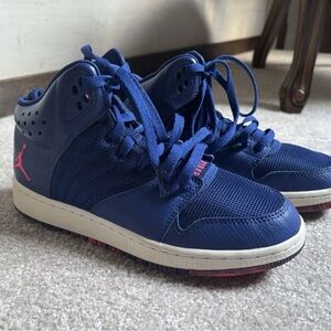 Nike Jordan 1 Flight 4 Premium BG Youth Size 5.5 Blue/Pink